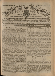 Der Bote aus dem Riesen-Gebirge : Zeitung für alle Stände, R. 95, 1907, nr 46