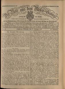 Der Bote aus dem Riesen-Gebirge : Zeitung für alle Stände, R. 95, 1907, nr 49