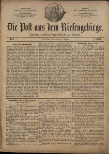 Die Post aus dem Riesengebirge, 1883, nr 1