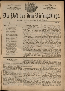 Die Post aus dem Riesengebirge, 1883, nr 5