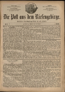 Die Post aus dem Riesengebirge, 1883, nr 7