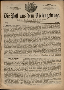 Die Post aus dem Riesengebirge, 1883, nr 9