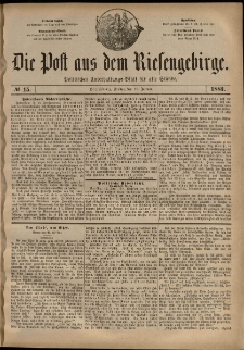 Die Post aus dem Riesengebirge, 1883, nr 15
