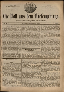 Die Post aus dem Riesengebirge, 1883, nr 16