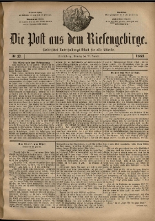 Die Post aus dem Riesengebirge, 1883, nr 17