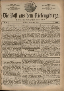 Die Post aus dem Riesengebirge, 1883, nr 21