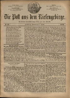 Die Post aus dem Riesengebirge, 1883, nr 22