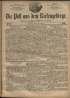 Die Post aus dem Riesengebirge, 1883, nr 27