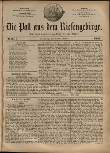 Die Post aus dem Riesengebirge, 1883, nr 29