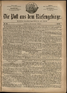 Die Post aus dem Riesengebirge, 1883, nr 31