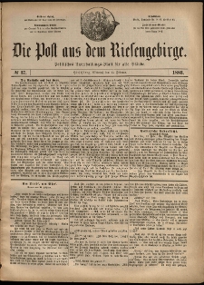 Die Post aus dem Riesengebirge, 1883, nr 37
