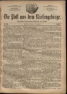 Die Post aus dem Riesengebirge, 1883, nr 39