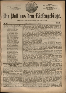 Die Post aus dem Riesengebirge, 1883, nr 41