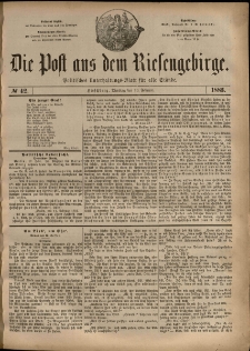Die Post aus dem Riesengebirge, 1883, nr 42