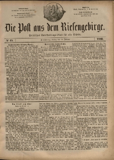 Die Post aus dem Riesengebirge, 1883, nr 45