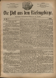 Die Post aus dem Riesengebirge, 1883, nr 46