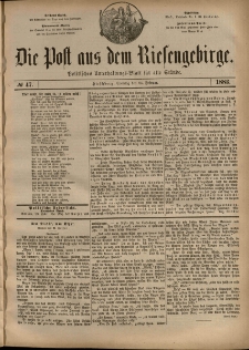 Die Post aus dem Riesengebirge, 1883, nr 47