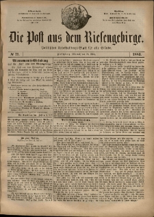 Die Post aus dem Riesengebirge, 1883, nr 71