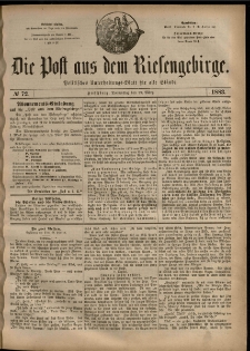 Die Post aus dem Riesengebirge, 1883, nr 72