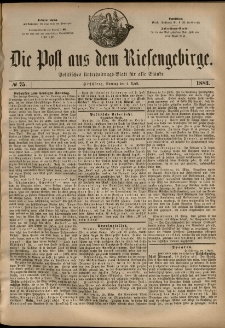 Die Post aus dem Riesengebirge, 1883, nr 75