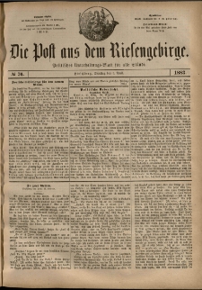 Die Post aus dem Riesengebirge, 1883, nr 76