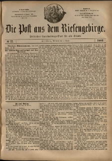 Die Post aus dem Riesengebirge, 1883, nr 77