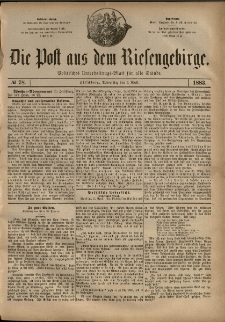 Die Post aus dem Riesengebirge, 1883, nr 78