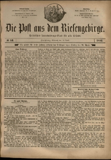 Die Post aus dem Riesengebirge, 1883, nr 89