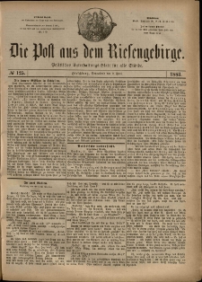 Die Post aus dem Riesengebirge, 1883, nr 125
