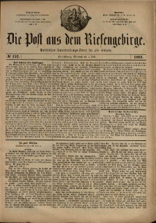 Die Post aus dem Riesengebirge, 1883, nr 152