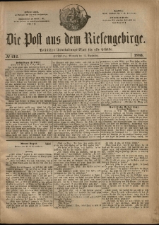 Die Post aus dem Riesengebirge, 1883, nr 212