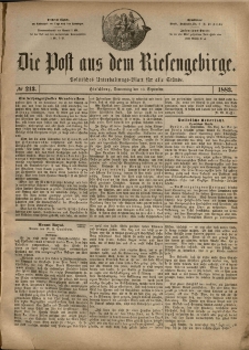 Die Post aus dem Riesengebirge, 1883, nr 213