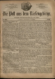 Die Post aus dem Riesengebirge, 1883, nr 219