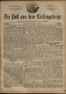 Die Post aus dem Riesengebirge, 1883, nr 235