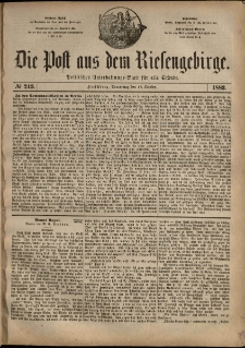 Die Post aus dem Riesengebirge, 1883, nr 243