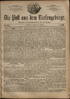 Die Post aus dem Riesengebirge, 1883, nr 244