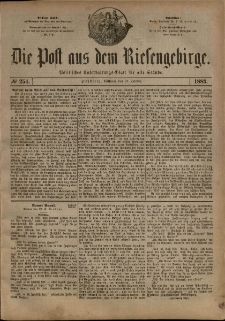 Die Post aus dem Riesengebirge, 1883, nr 254