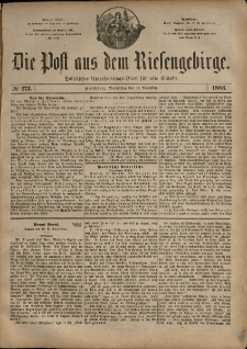Die Post aus dem Riesengebirge, 1883, nr 273