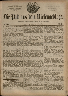 Die Post aus dem Riesengebirge, 1883, nr 276