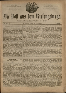 Die Post aus dem Riesengebirge, 1883, nr 277