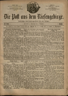 Die Post aus dem Riesengebirge, 1883, nr 281