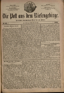 Die Post aus dem Riesengebirge, 1882, nr 161