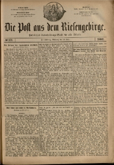 Die Post aus dem Riesengebirge, 1882, nr 171