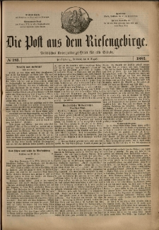 Die Post aus dem Riesengebirge, 1882, nr 183