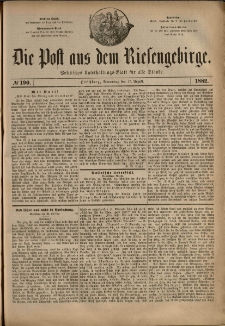 Die Post aus dem Riesengebirge, 1882, nr 190