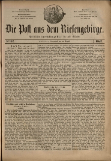 Die Post aus dem Riesengebirge, 1882, nr 192