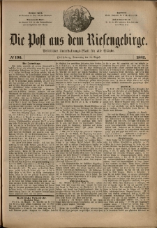 Die Post aus dem Riesengebirge, 1882, nr 196