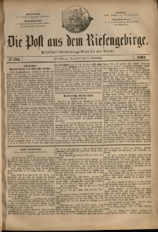 Die Post aus dem Riesengebirge, 1882, nr 216