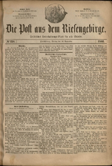 Die Post aus dem Riesengebirge, 1882, nr 218