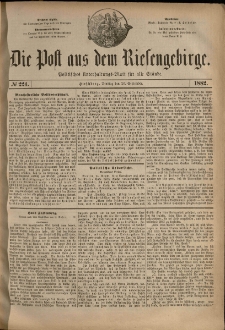 Die Post aus dem Riesengebirge, 1882, nr 224